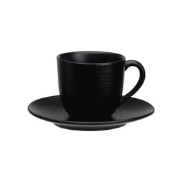 Avet Lohan Black Taza de Café con Plato 120 ml Negro (6 Unidades)